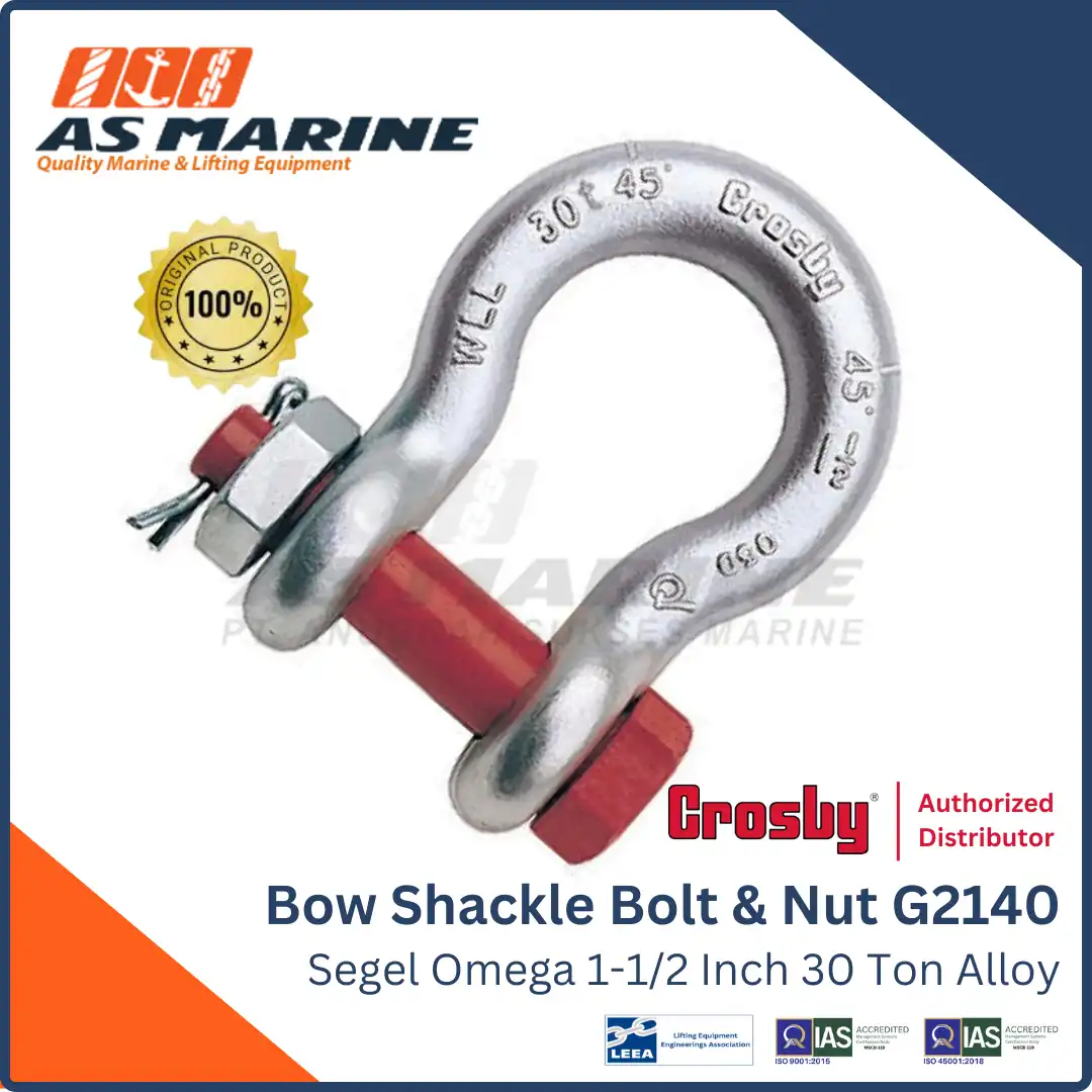 Bow Shackle / Segel Omega Crosby G2140 Bolt & Nut Alloy 1-1/2 Inch 30 Ton